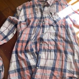 Abercrombie kids girls button down plaid flannel shirt